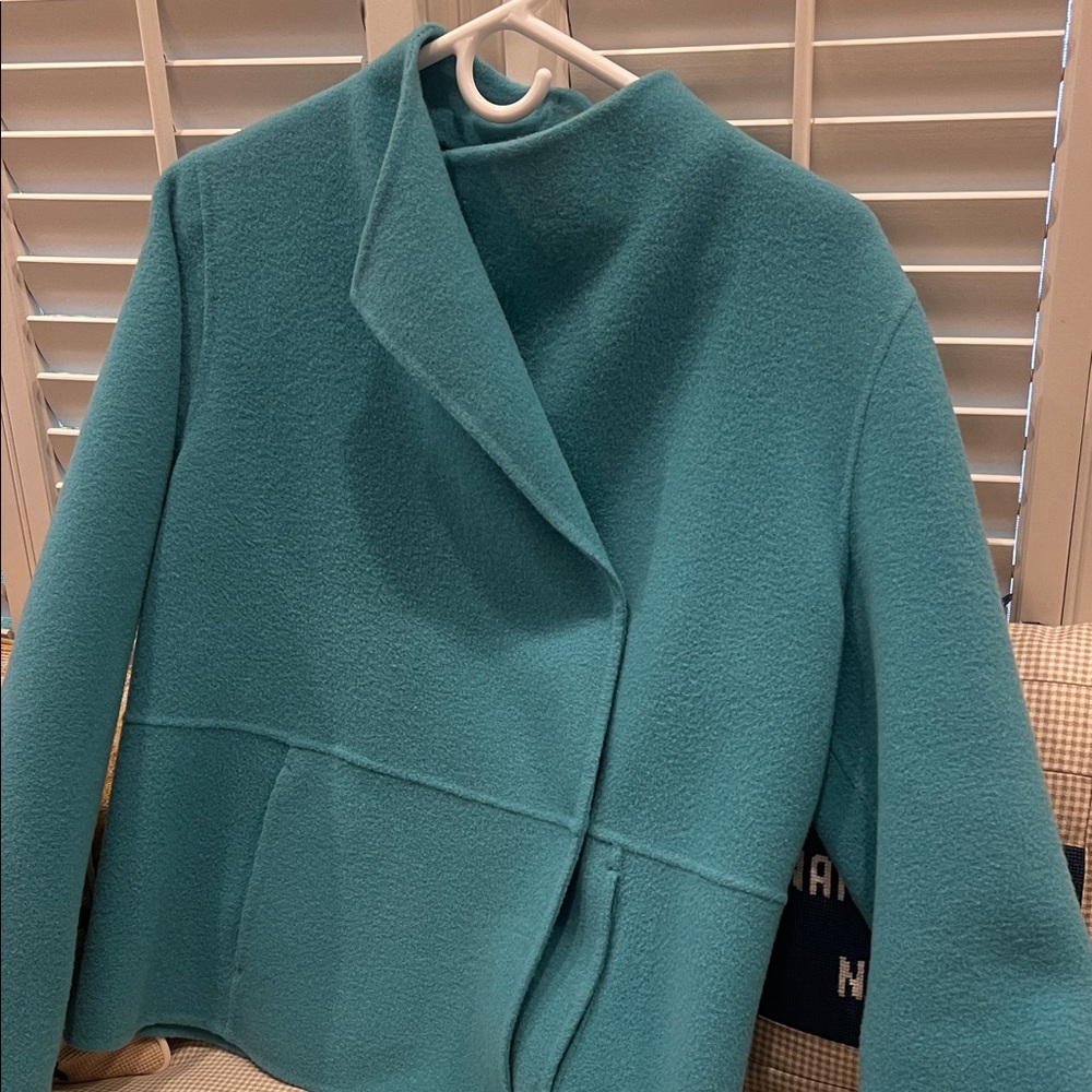 Eileen Fisher Turquoise Teddy Jacket
